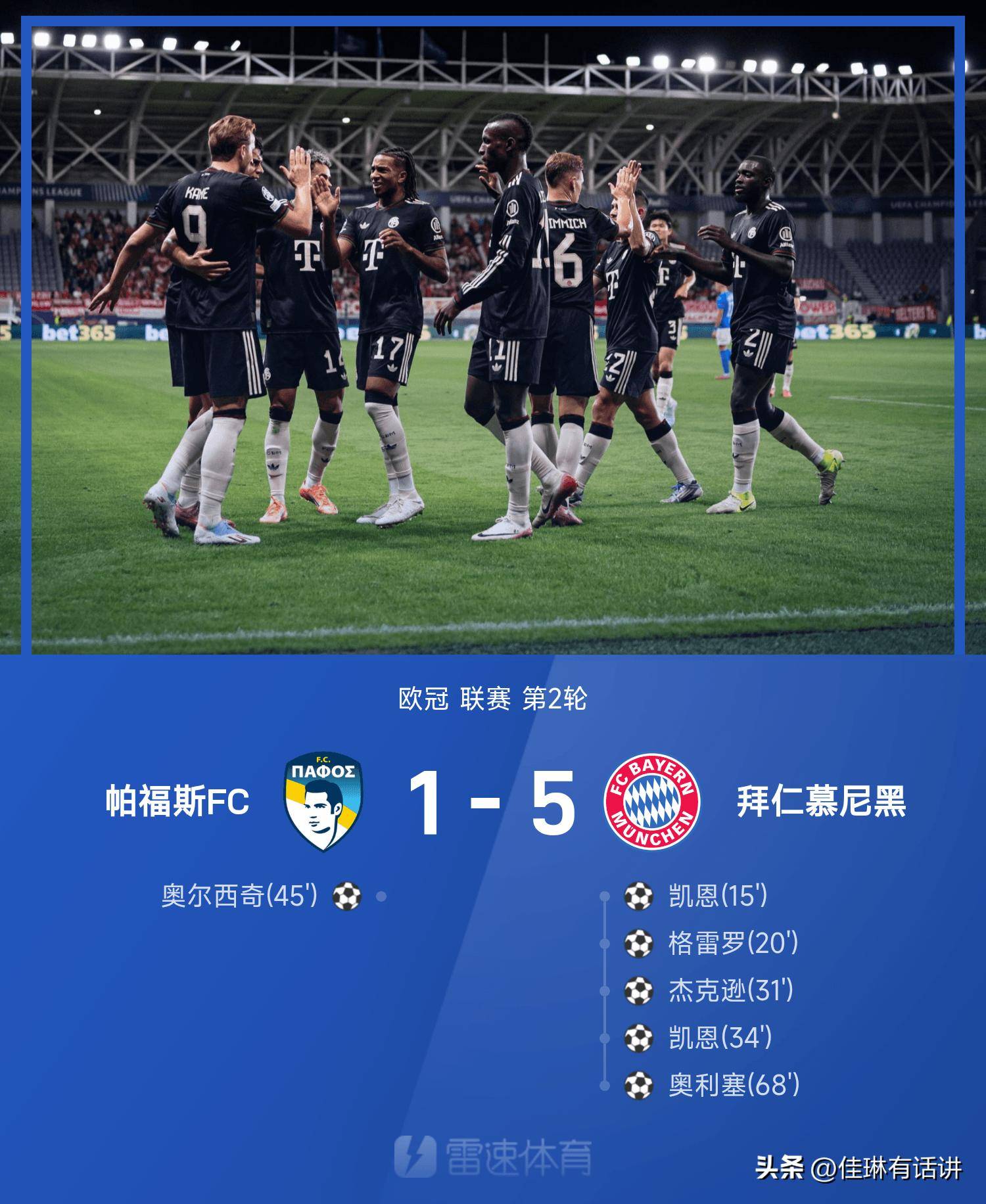 欧冠第二轮战报