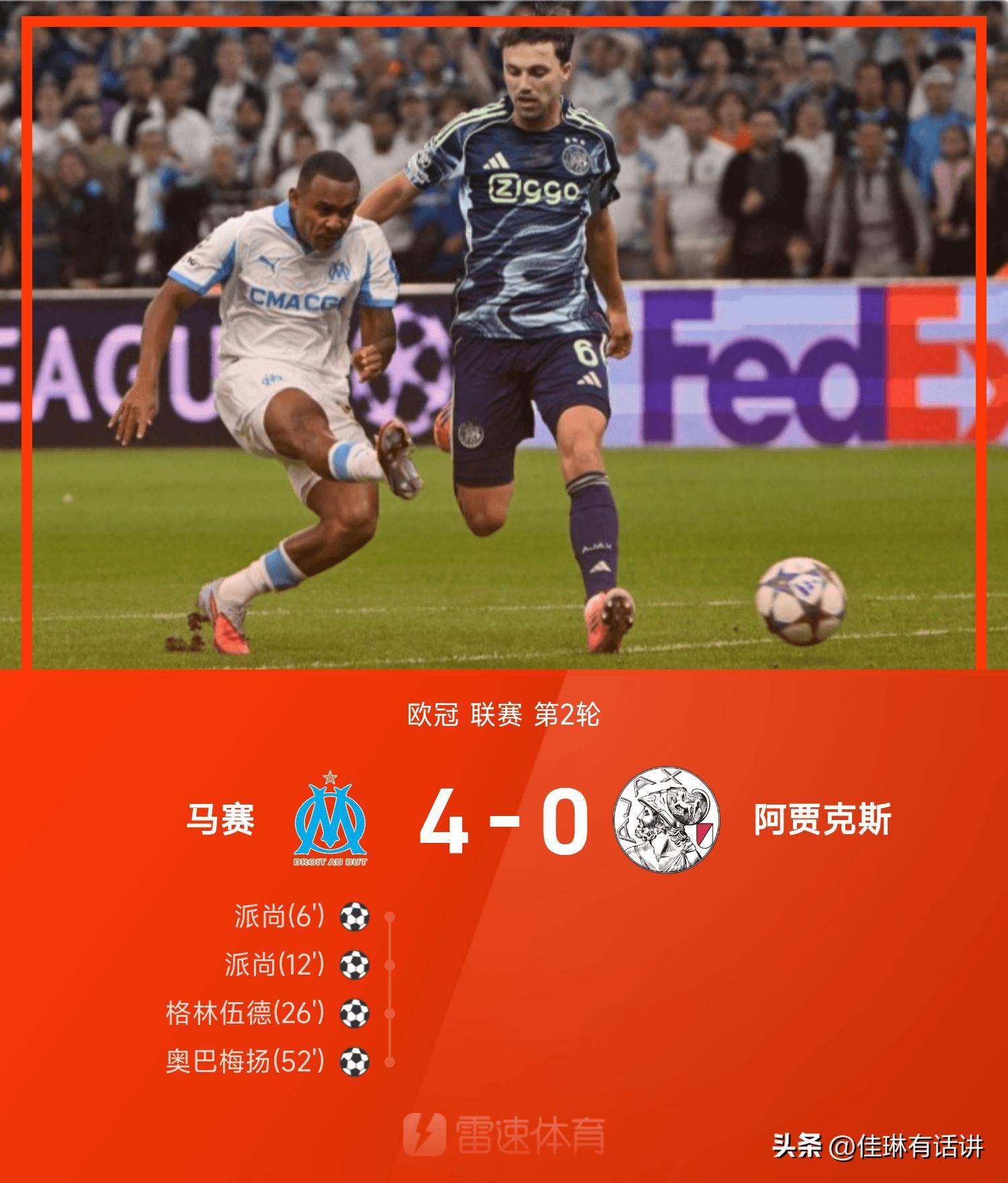 欧冠第二轮战报