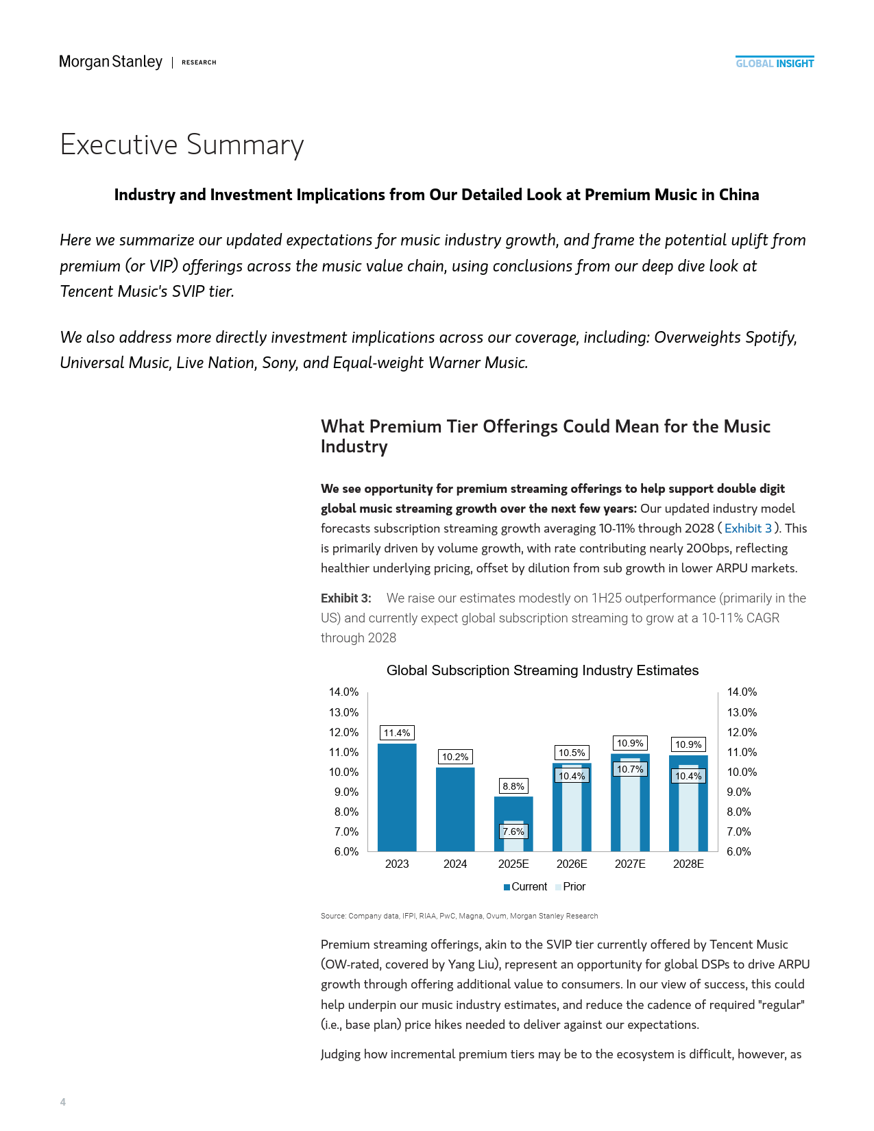 2025年中国流媒体音乐市场的高端化机遇报告（英文版）-Morgan Stanley