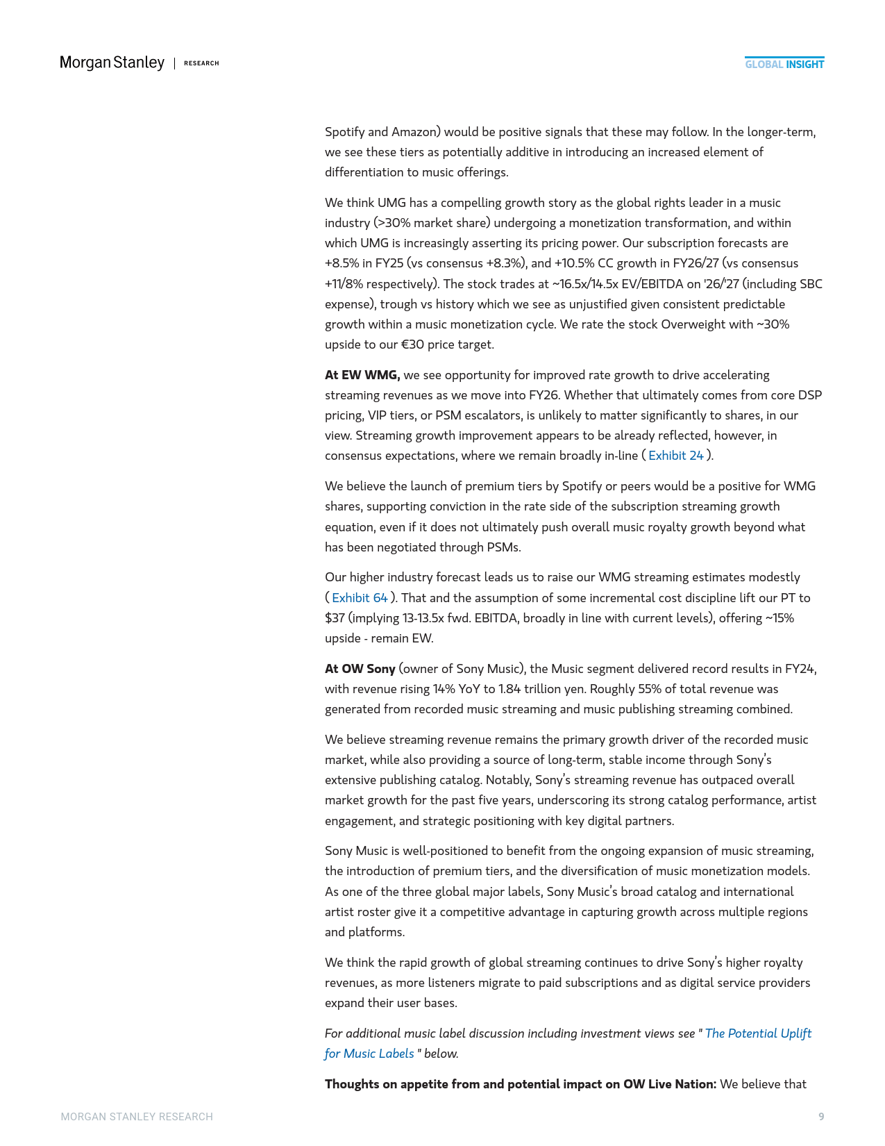 2025年中国流媒体音乐市场的高端化机遇报告（英文版）-Morgan Stanley